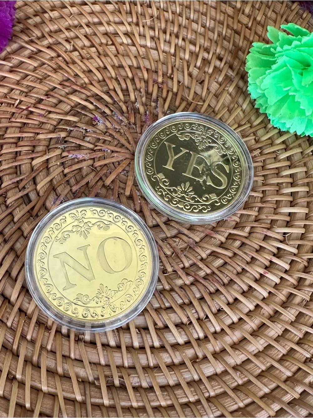 Gold Yes / No Decision Coin – Intuitive Choice Token